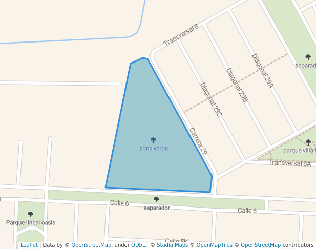 walking in zona verde map in Palmira