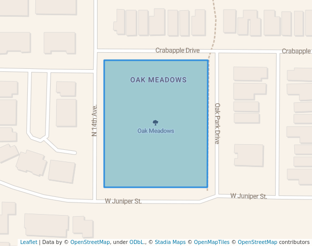 walking in Oak Meadows map in Bozeman