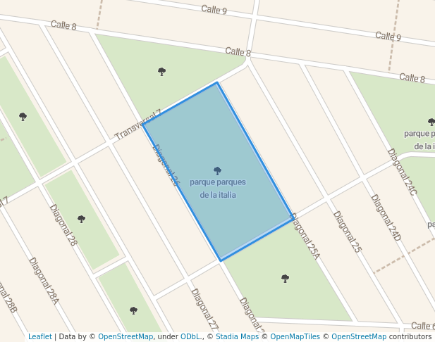 walking in parque parques de la italia map in Palmira