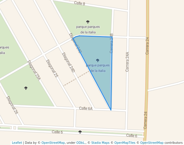 walking in parque parques de la italia map in Palmira