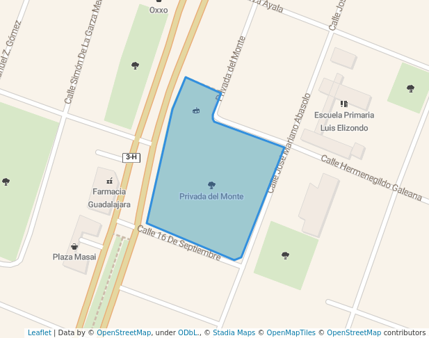 walking in Privada del Monte map in San Pedro Garza García