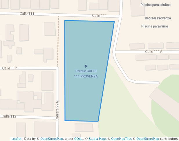 walking in Parque CALLE 111 PROVENZA map in Bucaramanga