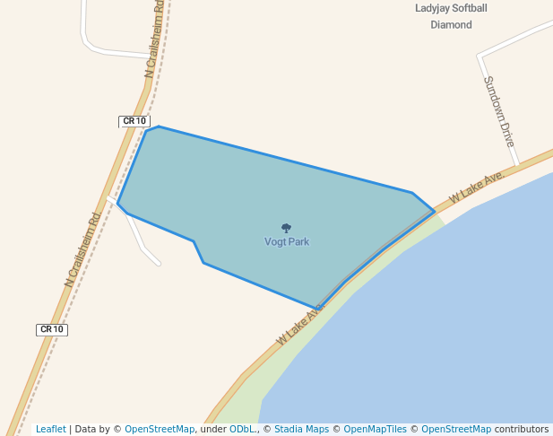 walking in Vogt Park map in Worthington