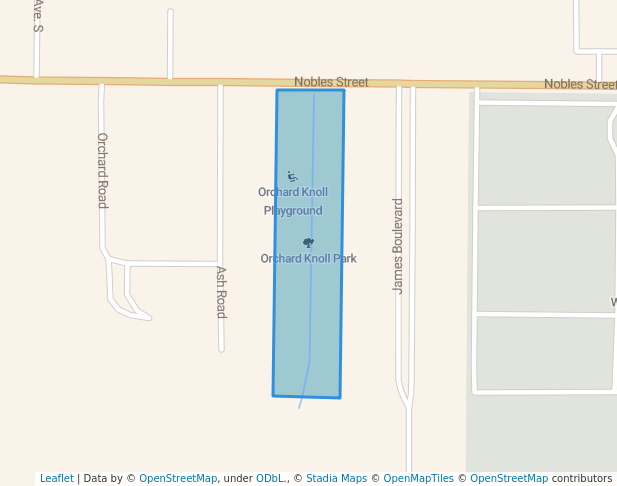 walking in Orchard Knoll Park map in Worthington