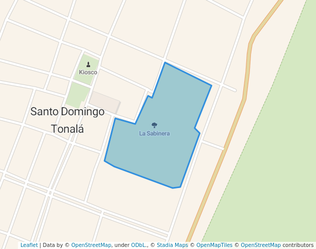 walking in La Sabinera map in Santo Domingo Tonalá
