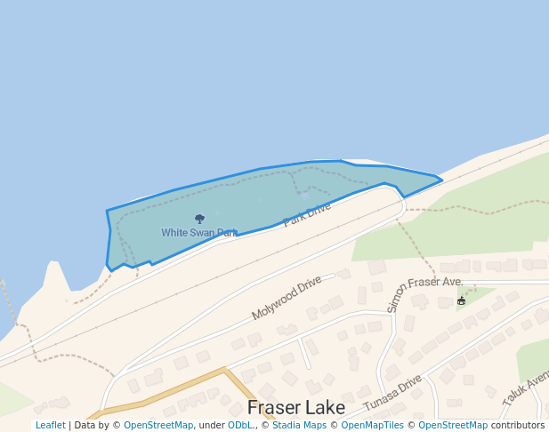 walking in White Swan Park map in Smithers