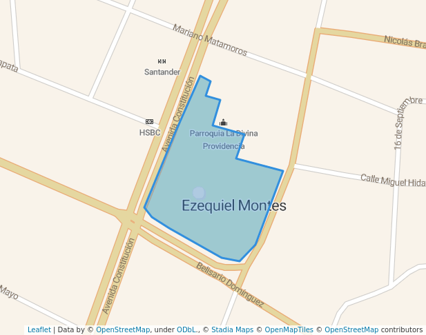 walking in Jardín "Adolfo López Mateos" map in Ezequiel Montes