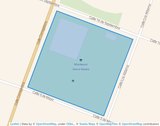 walking in Montesori Sierra Madre map in San Pedro Garza García