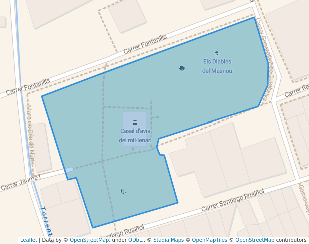 walking in Jardins del Mil·lenari map in El Masnou