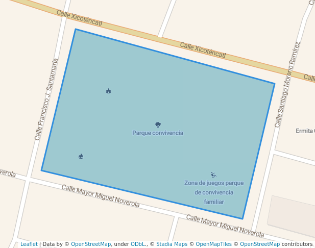 walking in Parque convivencia map in Heroica Cárdenas