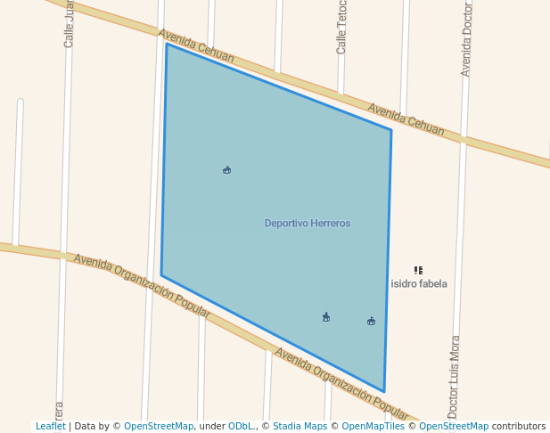 walking in Parque deportivo herreros map in Chimalhuacán