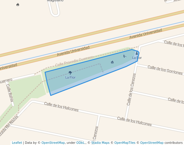 walking in La Flor map in Torreón