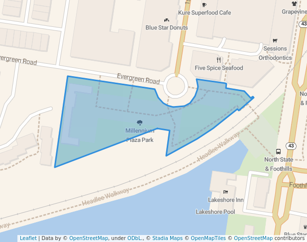 walking in Millennium Plaza Park map in Lake Oswego