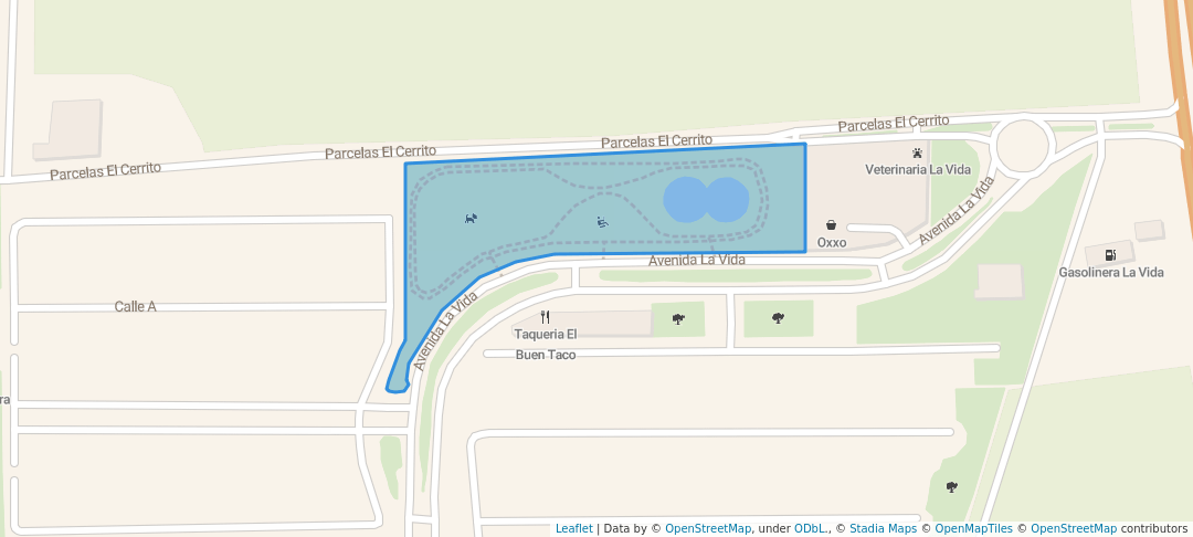 walking in La vida Park map in Don Juan