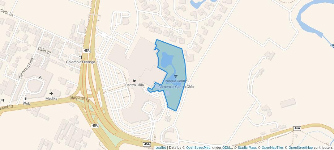 walking in Parque Centro Comercial Centro Chía map in Chía