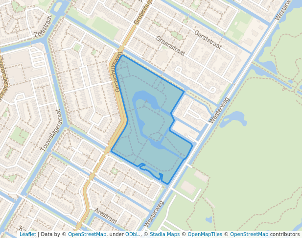 walking in Park de Uitvlugt map in Purmerend