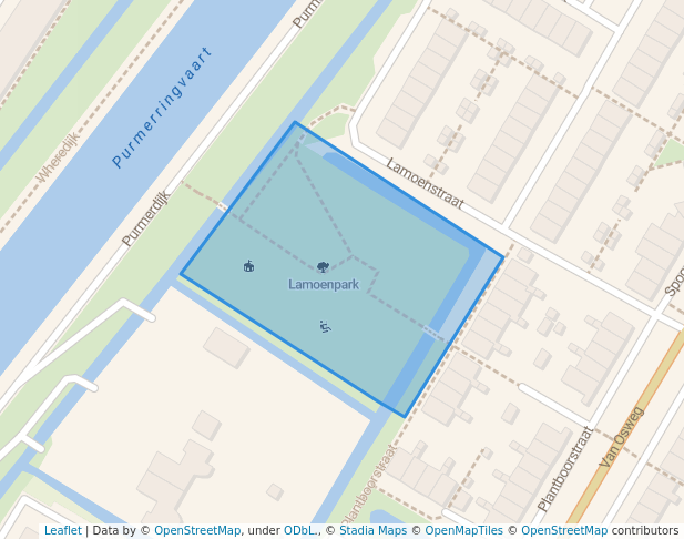 walking in Lamoenpark map in Purmerend