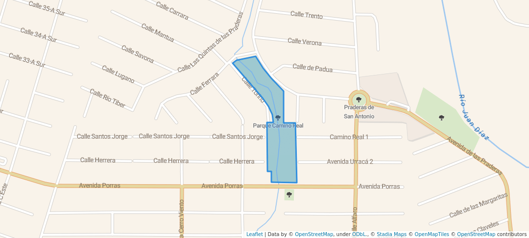 walking in Parque Camino Real map in San Miguelito