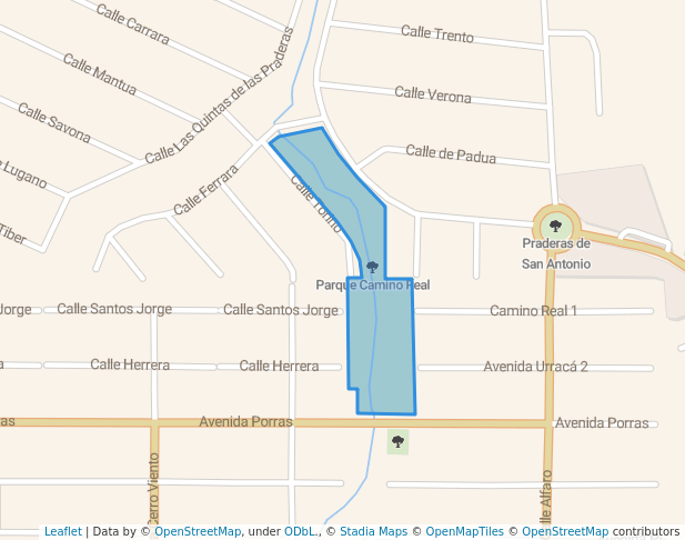 walking in Parque Camino Real map in San Miguelito