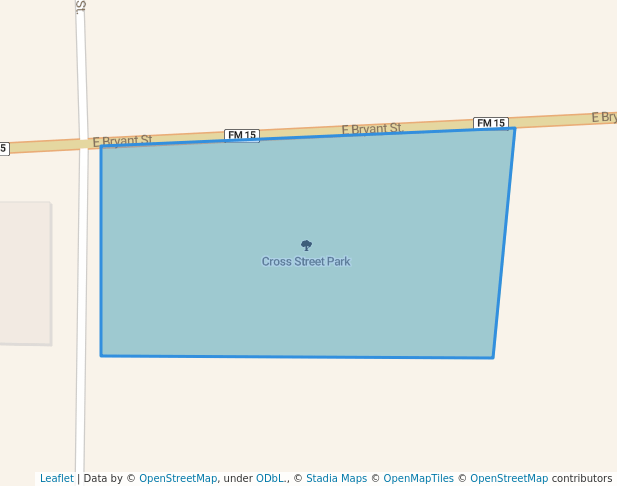 walking in Cross Street Park map in Troup