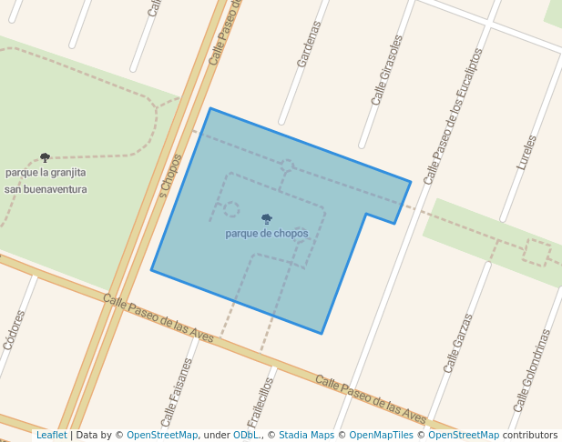 walking in parque de chopos map in San Buenaventura