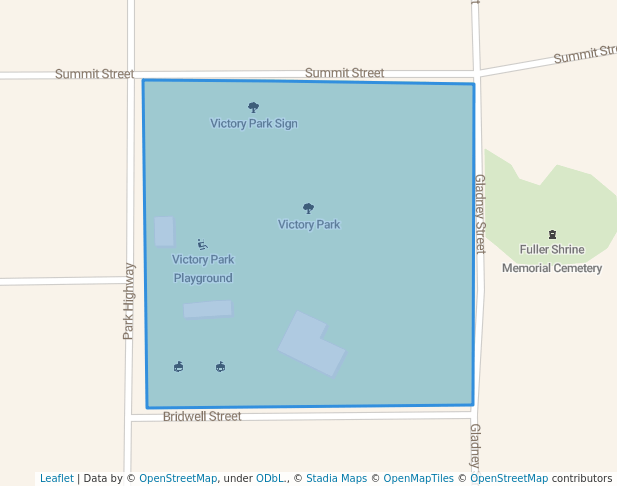 walking in Victory Park map in Minden