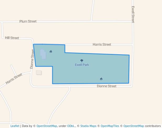 walking in Ewell Park map in Minden