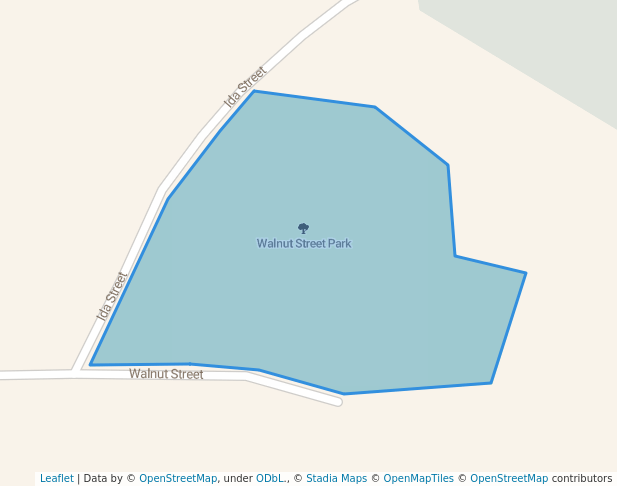 walking in Walnut Street Park map in Minden