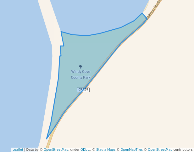 walking in Windy Cove County Park map in Winchester Bay