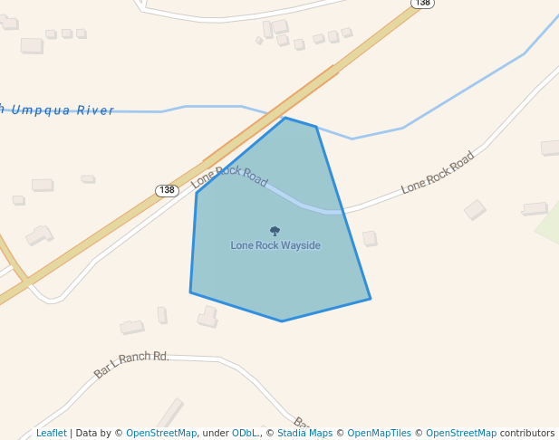 walking in Lone Rock Wayside map in Glide