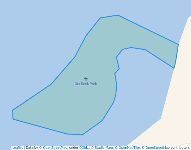 walking in Ork Rock Park map in Winchester Bay