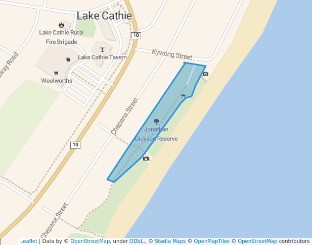 walking in Jonathan Dickson Reserve map in Lake Cathie