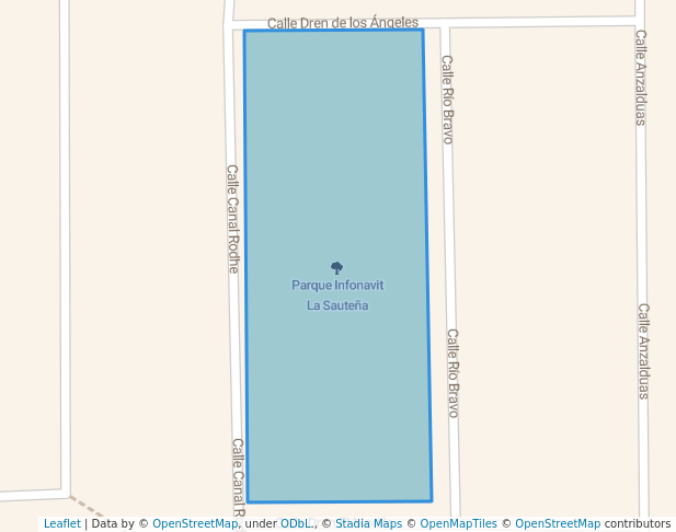 walking in Parque Infonavit La Sauteña map in Ciudad Río Bravo