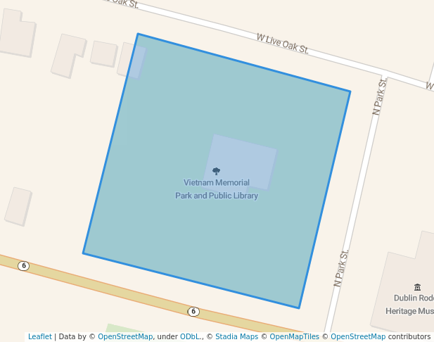 walking in Vietnam Memorial Park and Public Library map in Dublin