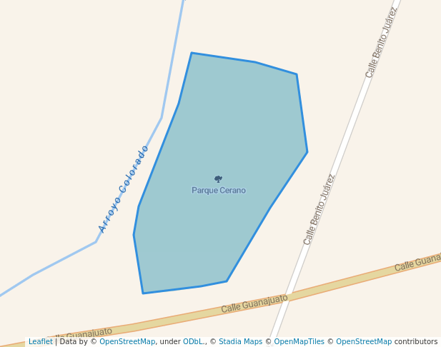 walking in Parque Cerano map in Cerano