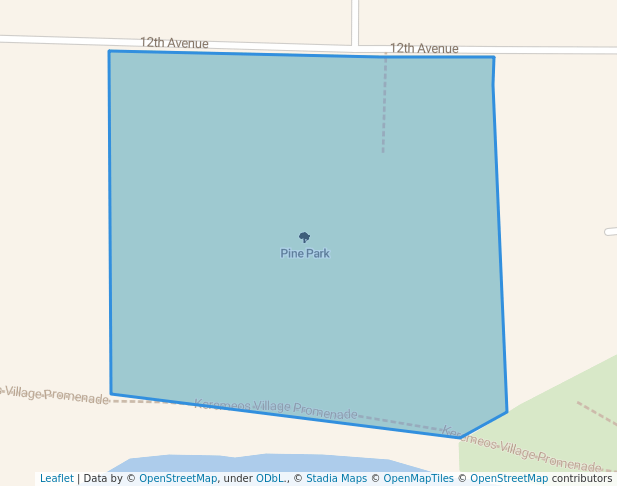 walking in Pine Park map in Keremeos