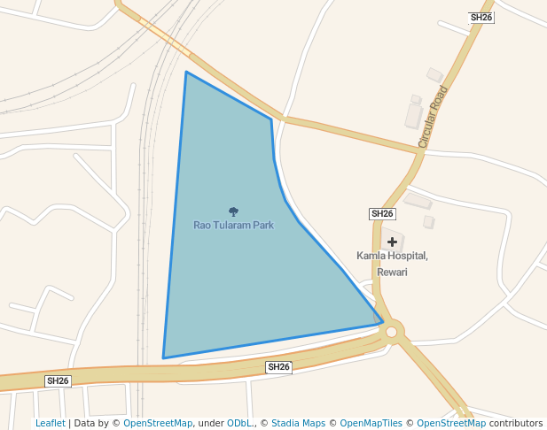 walking in Rao Tularam Park map in Rewari