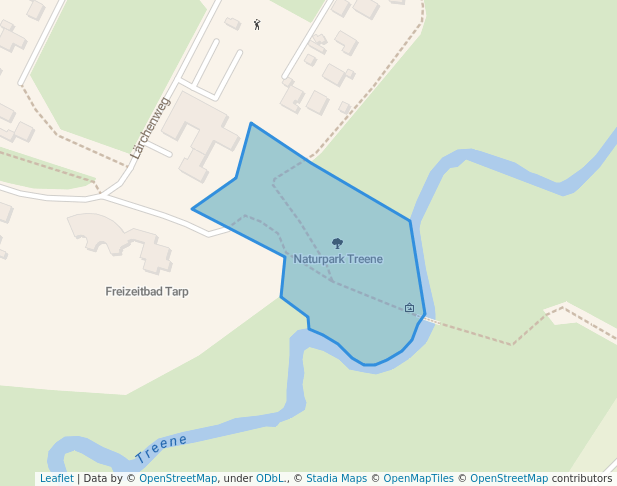 walking in Naturpark Treene map in Tarp