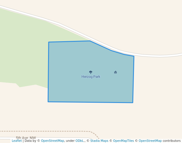 walking in Herzog Park map in Watertown