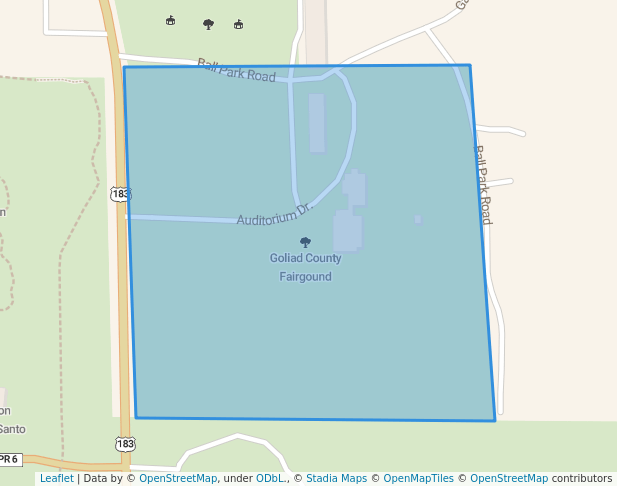 walking in Goliad County Fairgound map in Goliad