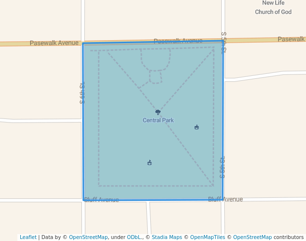 walking in Central Park map in Norfolk