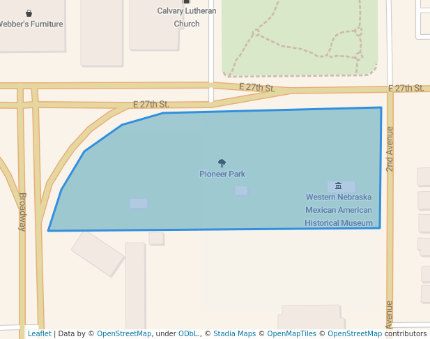walking in Pioneer Park map in Scottsbluff