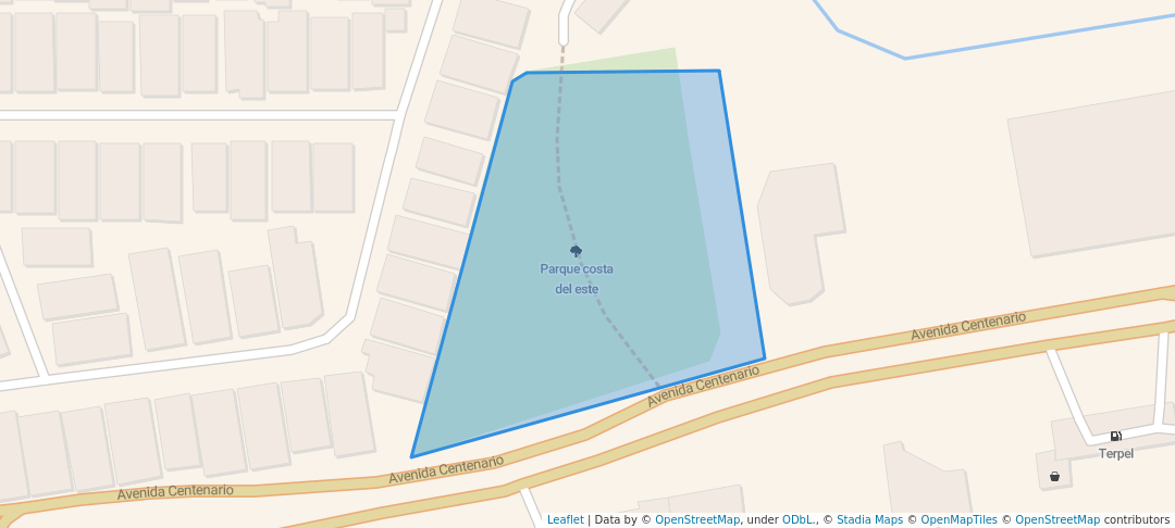 walking in Parque costa del este map in Panama City