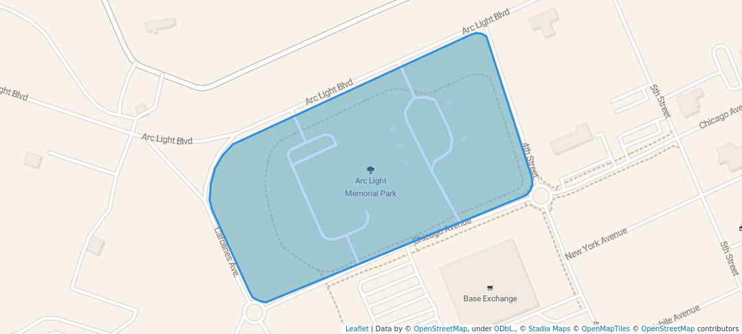 walking in Arc Light Memorial Park map in Yigo