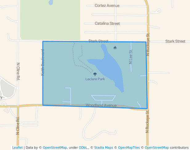 walking in Leclere Park map in Coffeyville