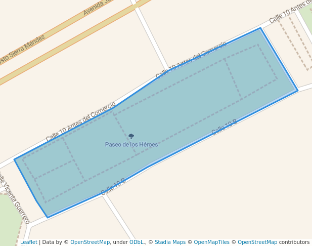 walking in Paseo de los Héroes map in Campeche