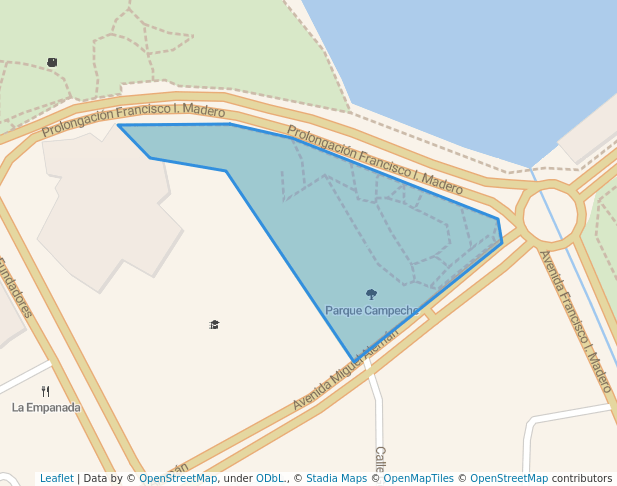 walking in Parque Campeche map in Campeche