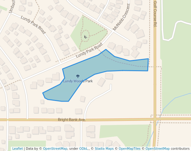 walking in Lundy Woods Park map in Stony Plain