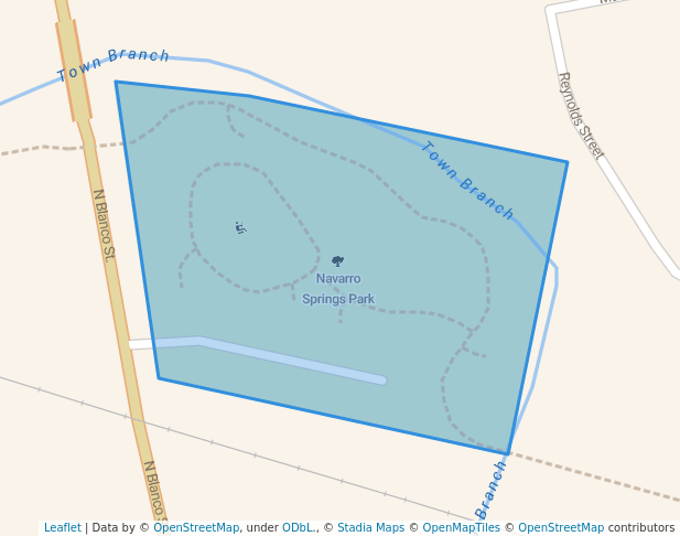 walking in Navarro Springs Park map in Lockhart