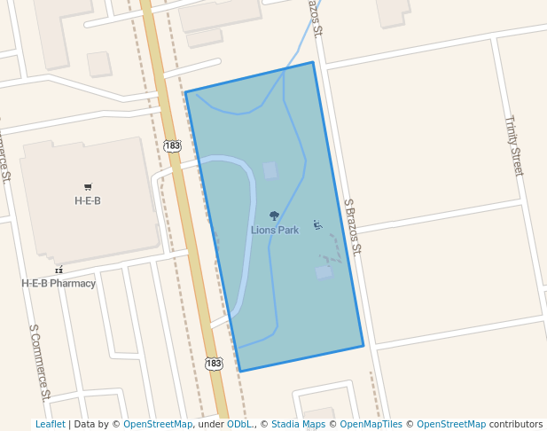 walking in Lions Park map in Lockhart